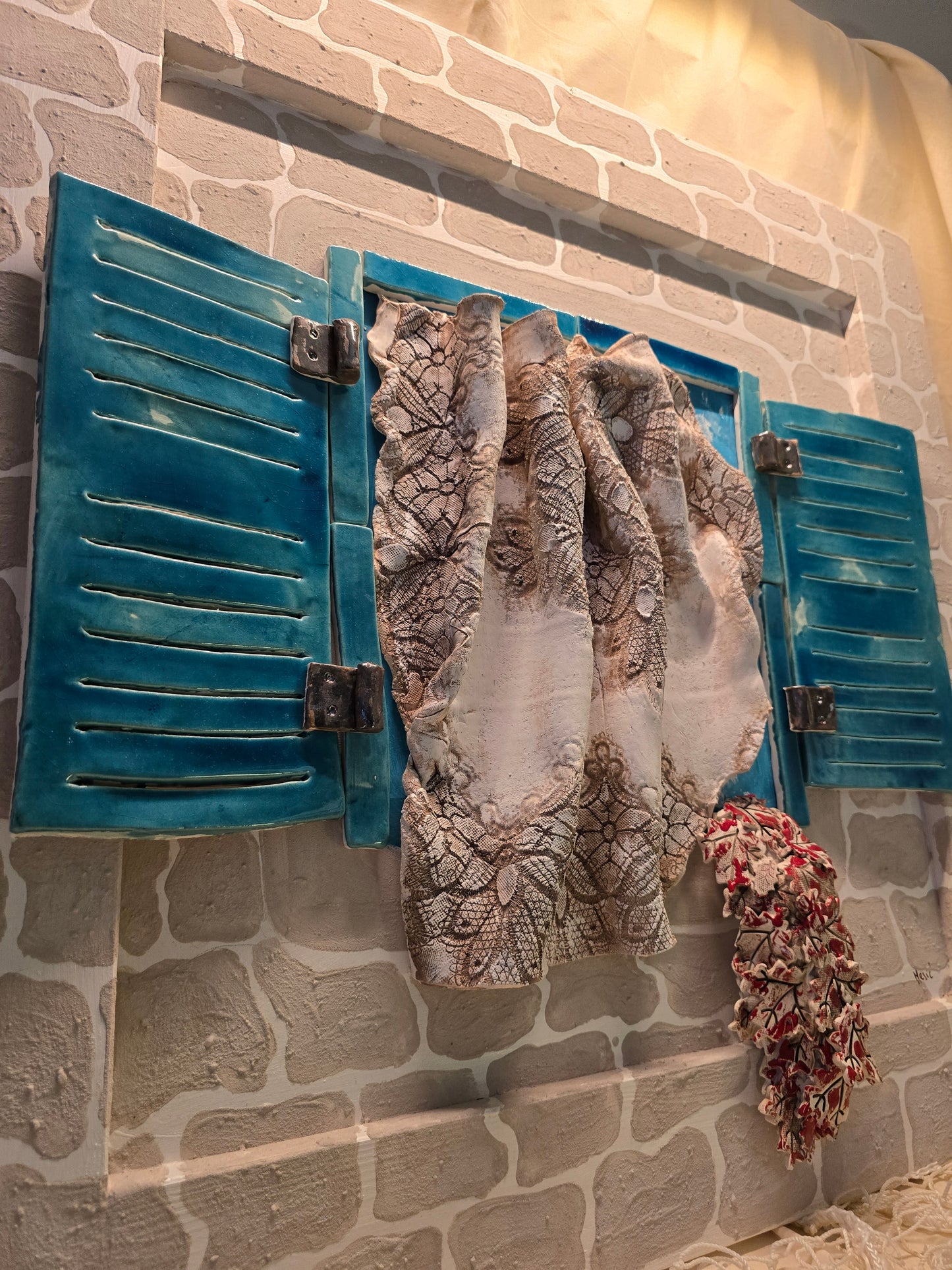 Shutters with curtains