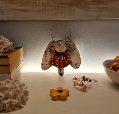 Keramički anđeo „With You“ –  (cca 14 × 13 cm) 002 WY