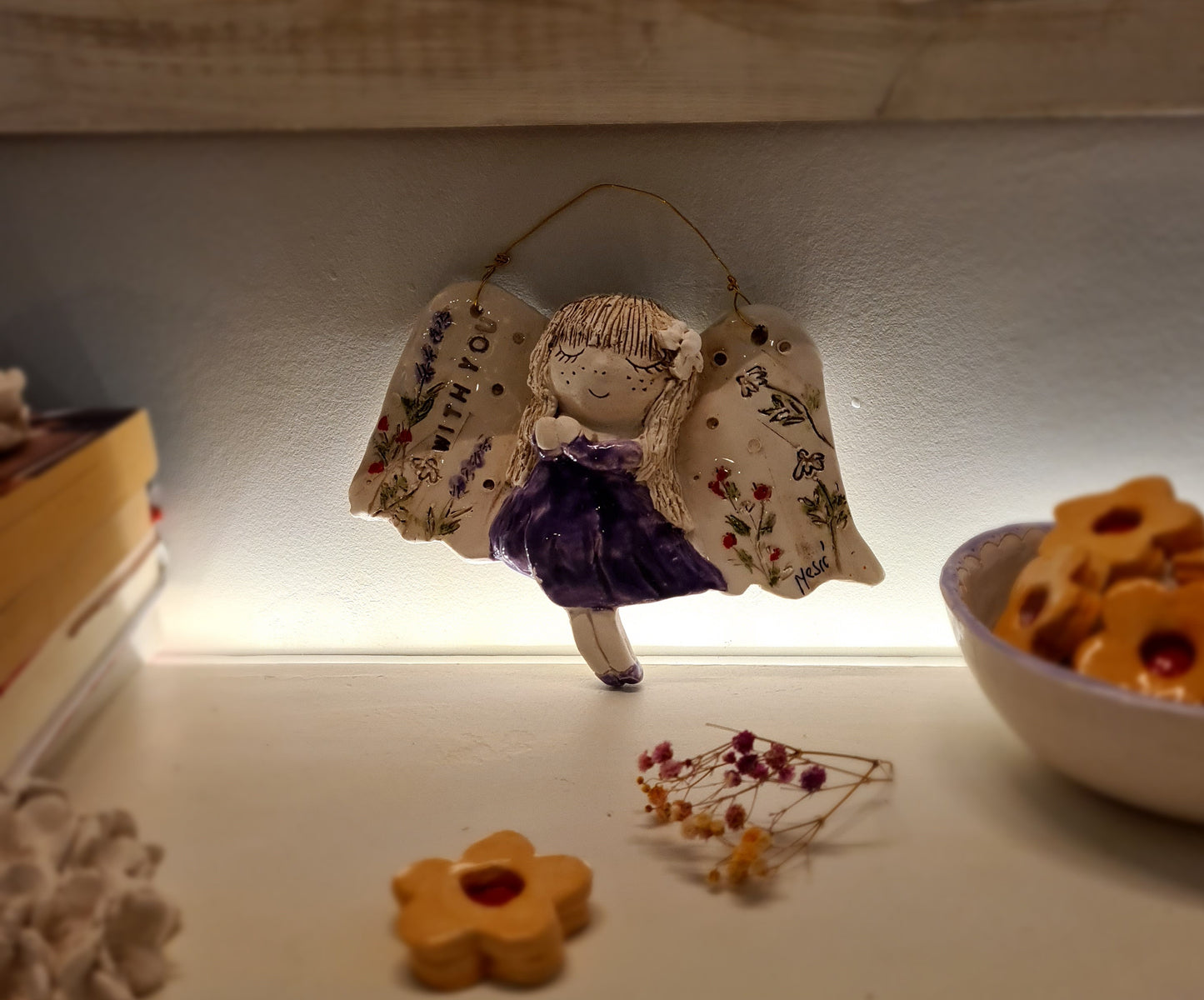 Keramički anđeo „With You“ –  (cca 19 × 13 cm) 003 WY