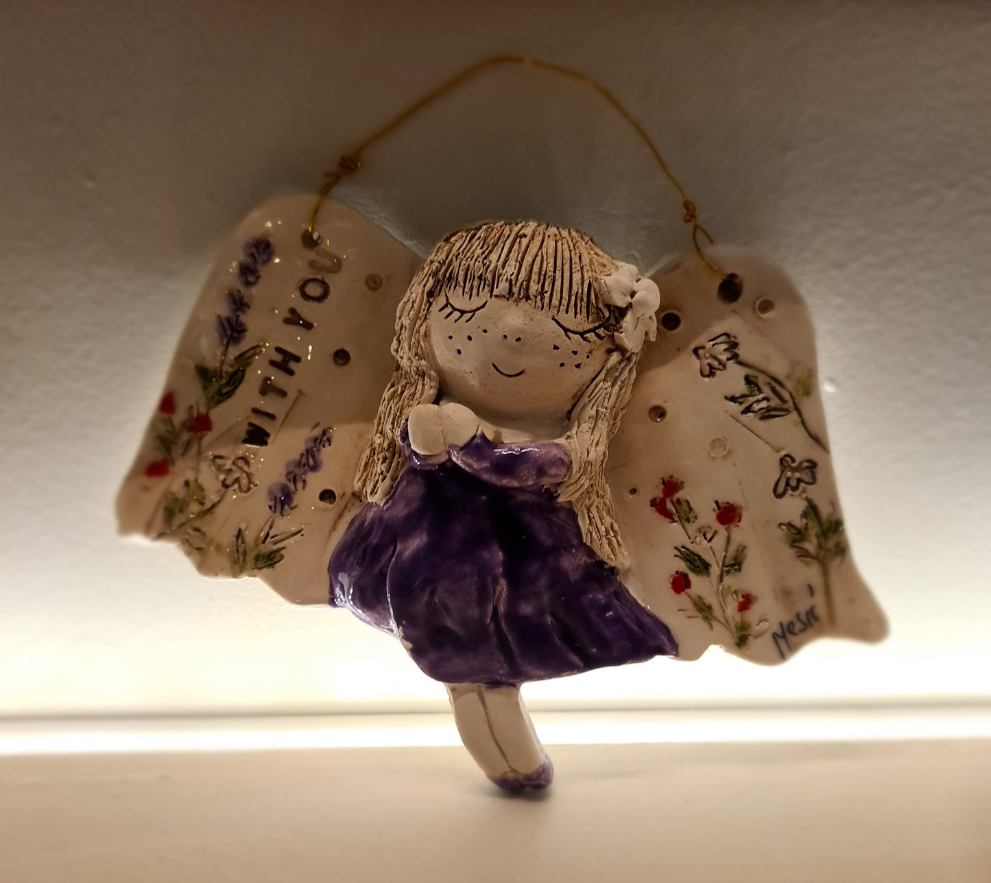 Keramički anđeo „With You“ –  (cca 19 × 13 cm) 003 WY