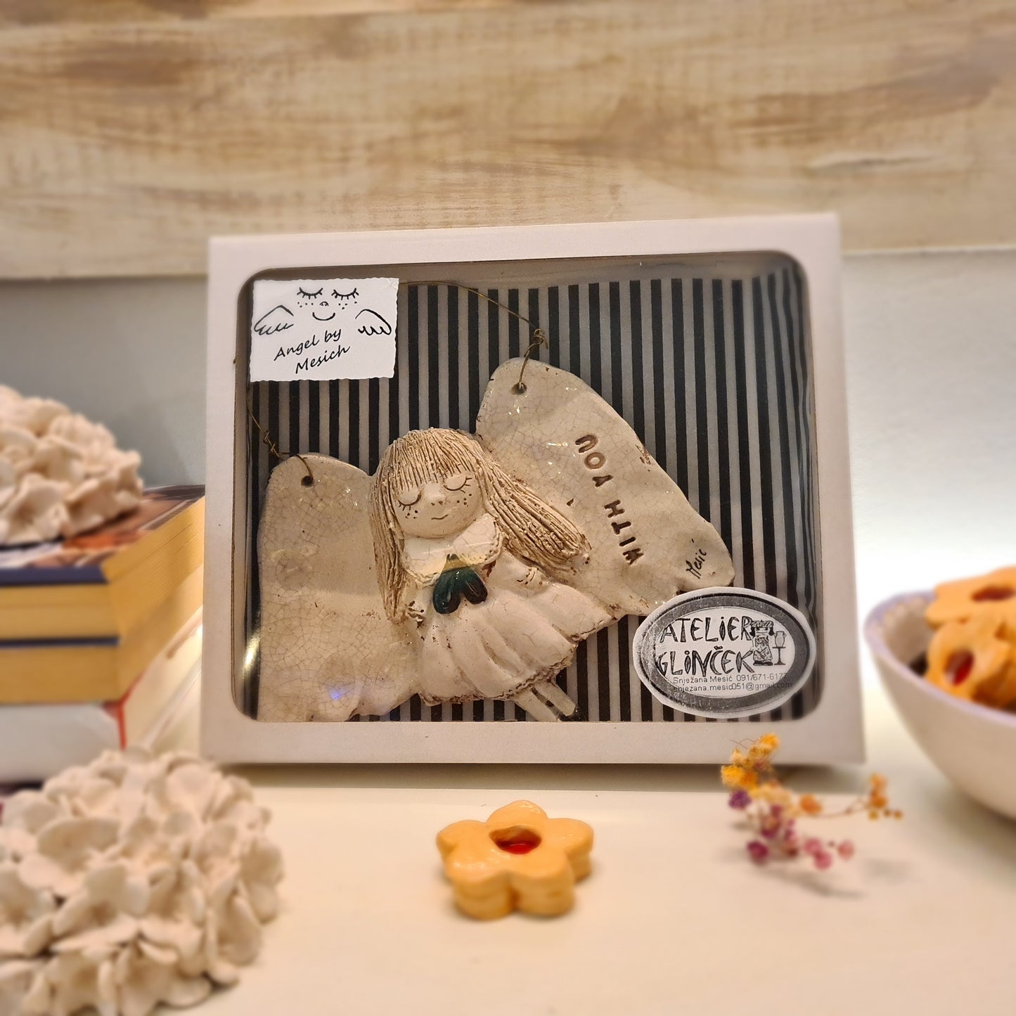 Keramički anđeo „With You“ –  (cca 19 × 13 cm) 007 WY