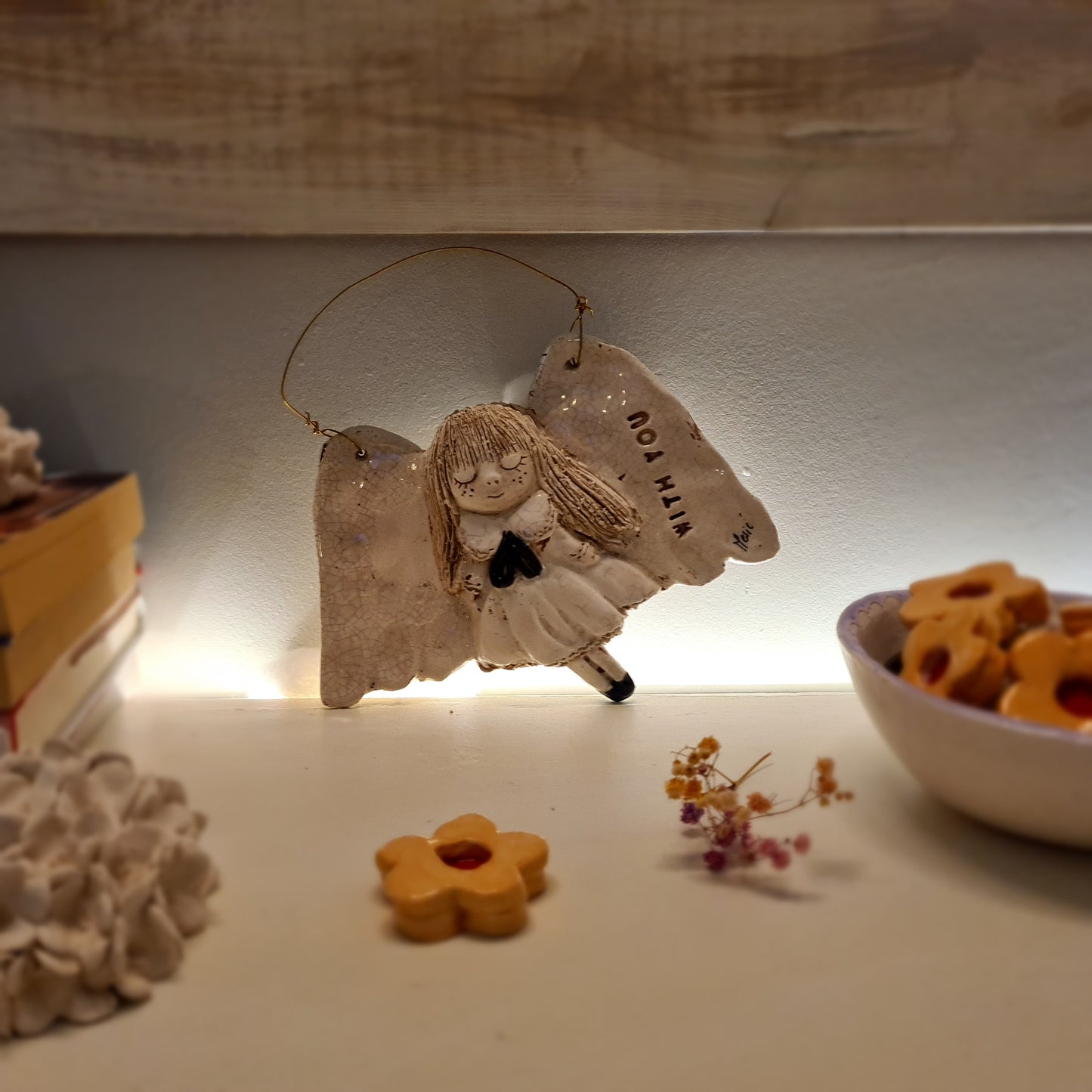 Keramički anđeo „With You“ –  (cca 19 × 13 cm) 007 WY