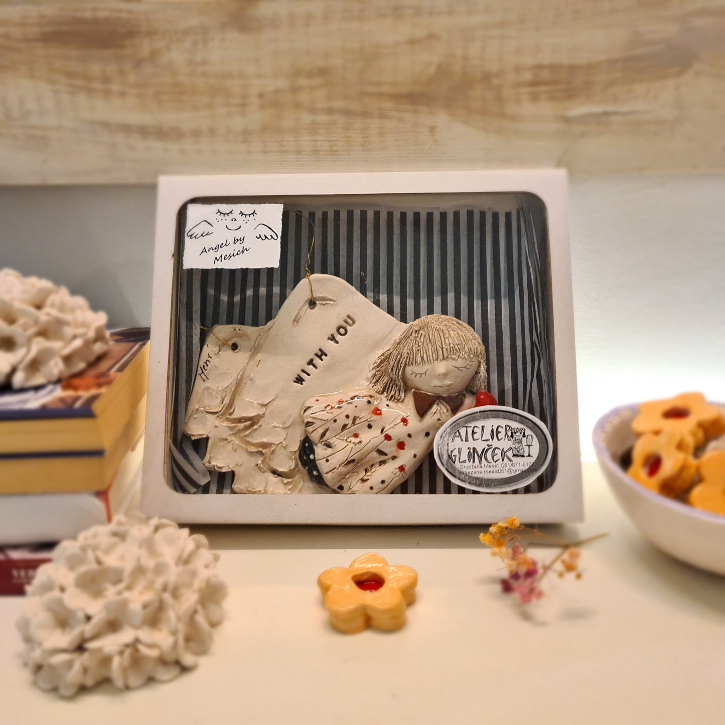 Keramički anđeo „With You“ –  (cca 18 × 15 cm) 008 WY