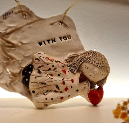 Keramički anđeo „With You“ –  (cca 18 × 15 cm) 008 WY