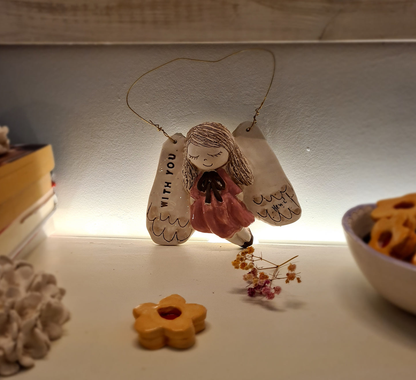 Keramički anđeo „With You“ –  (cca 15 × 13 cm) 010 WY