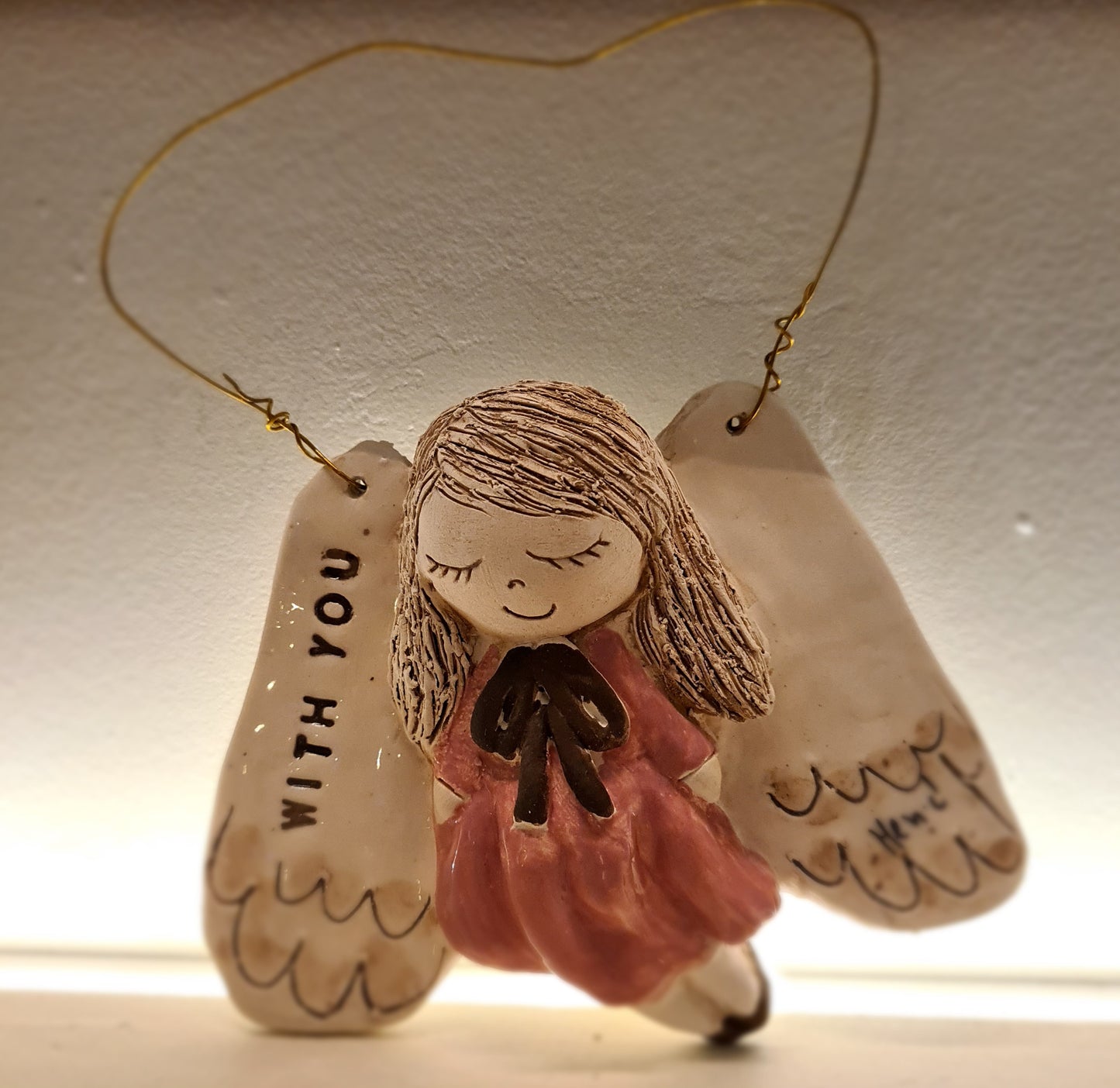 Keramički anđeo „With You“ –  (cca 15 × 13 cm) 010 WY