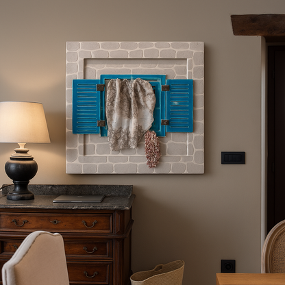 Shutters with curtains